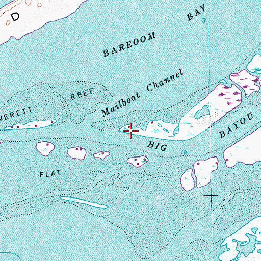 Topographic Map of Mailboat Point, TX
