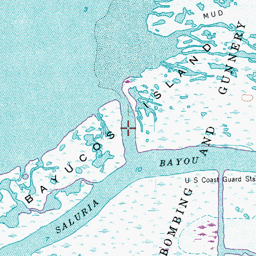 Topographic Map of Mitchells Cut, TX