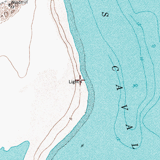 Topographic Map of Matagorda, TX