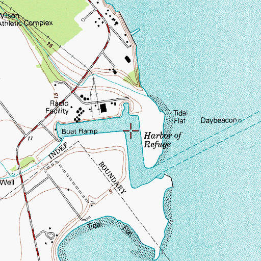 Topographic Map of Harbor of Refuge, TX
