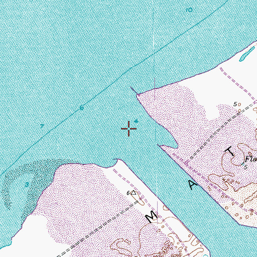 Topographic Map of Matagorda Ship Channel, TX