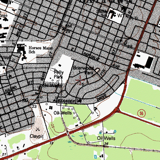 Topographic Map of Pelly, TX