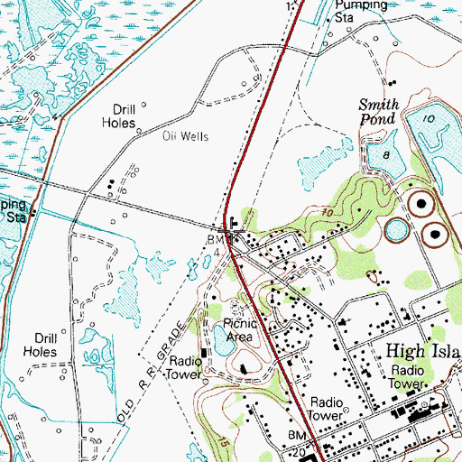 Topographic Map of High Island Station, TX