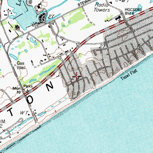 Topographic Map of Palm Beach, TX