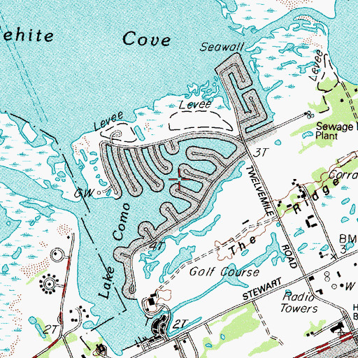 Topographic Map of Pirates Cove, TX