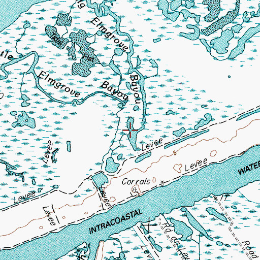 Topographic Map of Elmgrove Lake, TX