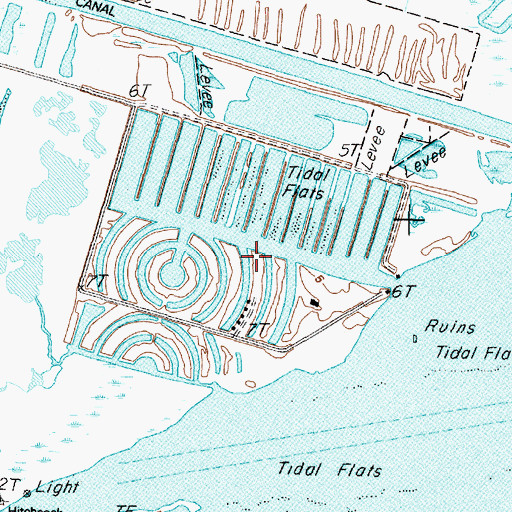 Topographic Map of Flamingo Isles, TX