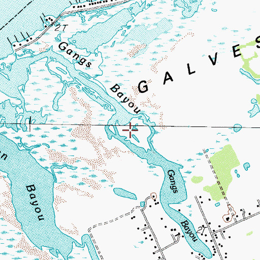 Topographic Map of Ganas Bayou, TX