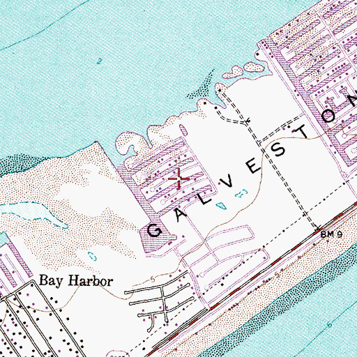 Topographic Map of Terramar Beach, TX