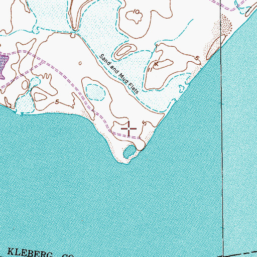 Topographic Map of East Kleberg Point, TX