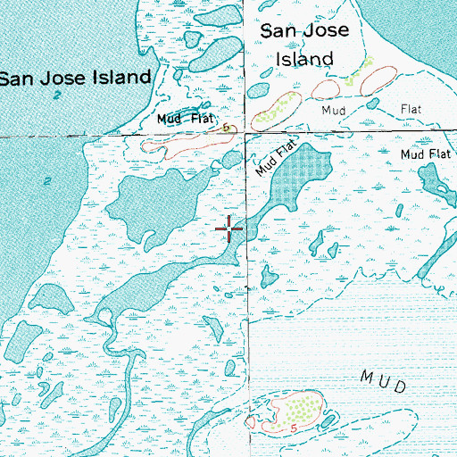 Topographic Map of Ballou Island, TX