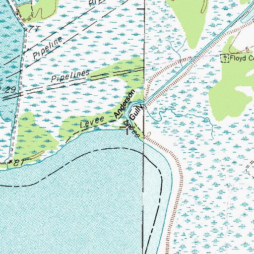Topographic Map of Anderson Gully, TX