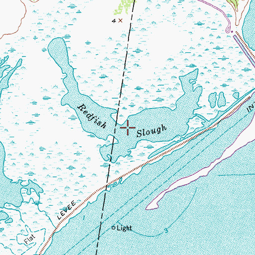 Topographic Map of Redfish Slough, TX
