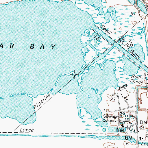 Topographic Map of Windmill Bayou, TX
