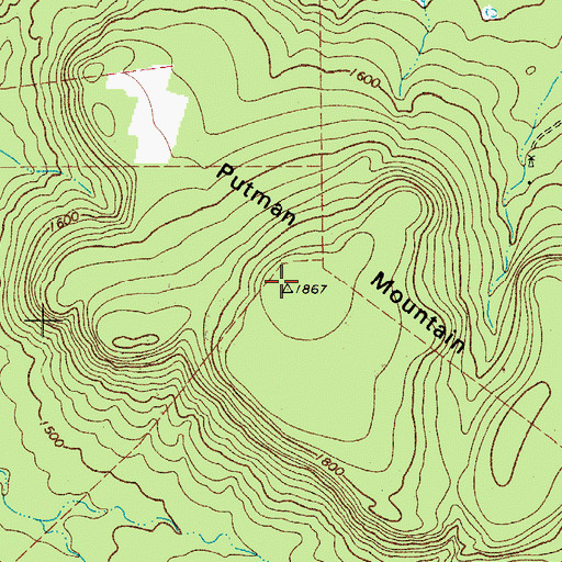 Topographic Map of Putman Mountain, TX