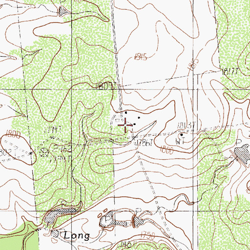 Topographic Map of Ackers Ranch, TX