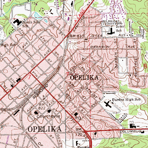 Topographic Map of Bethesda Baptist Church, AL