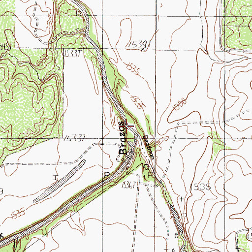 Topographic Map of Deadman Creek, TX