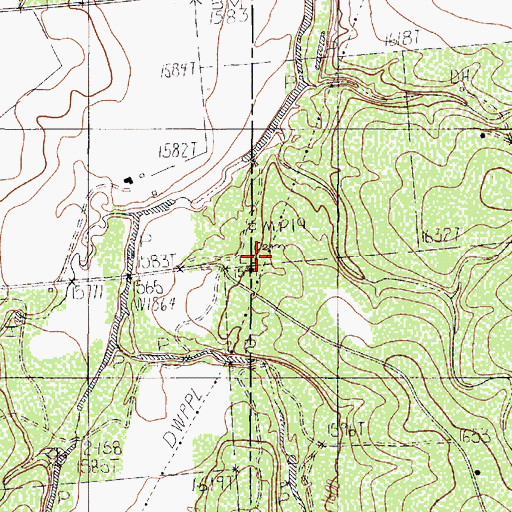 Topographic Map of Rising Sun Cemetery, TX
