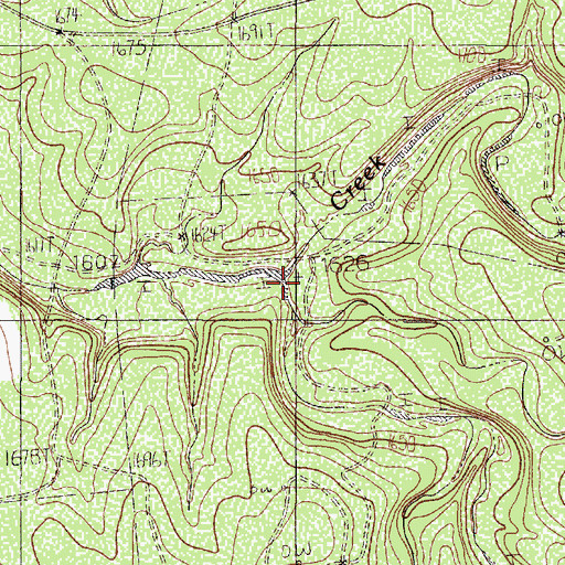 Topographic Map of South Prong Long Creek, TX
