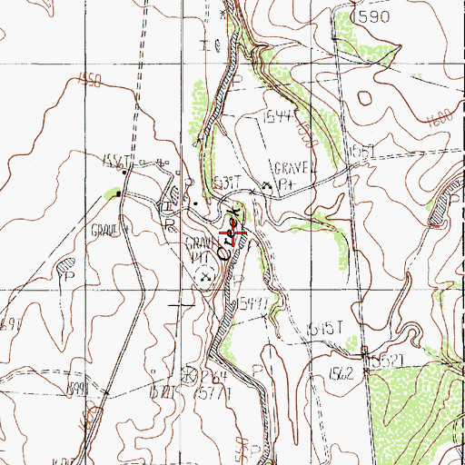 Topographic Map of Threemile Creek, TX