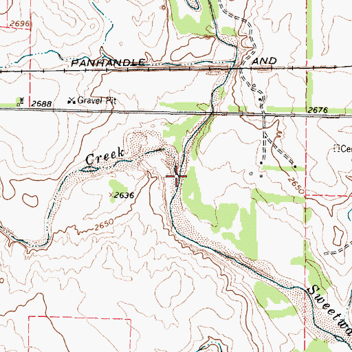 Topographic Map of Cowboy Creek, TX