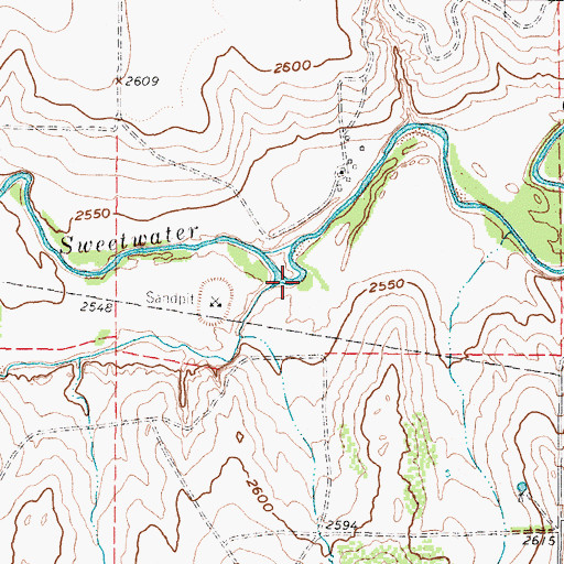 Topographic Map of Graham Creek, TX