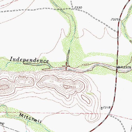 Topographic Map of Surveyor Canyon, TX