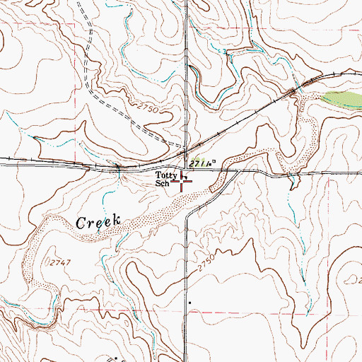 Topographic Map of Totty School, TX