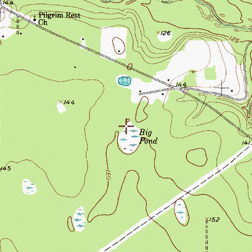 Topographic Map of Big Pond, TX