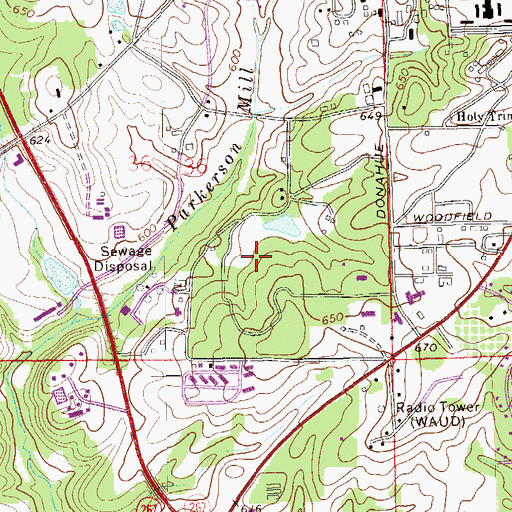 Topographic Map of Camp Auburn, AL