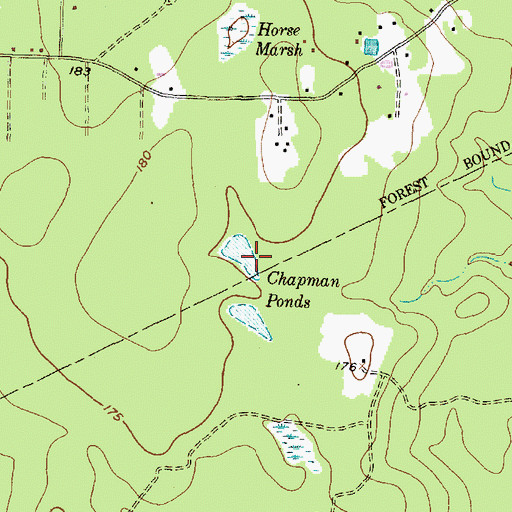 Topographic Map of Chapman Ponds, TX