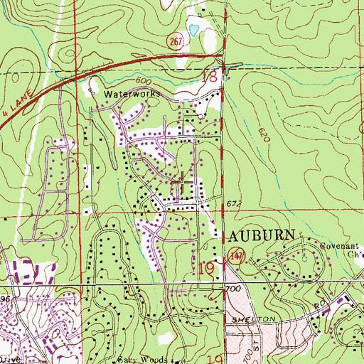 Topographic Map of Cedar Brook, AL