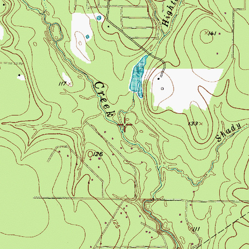 Topographic Map of Hightower Branch, TX
