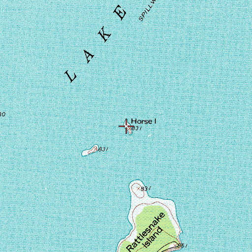 Topographic Map of Horse Island, TX