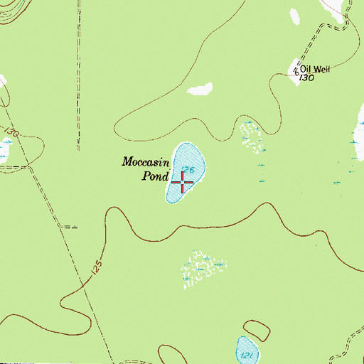 Topographic Map of Moccasin Pond, TX