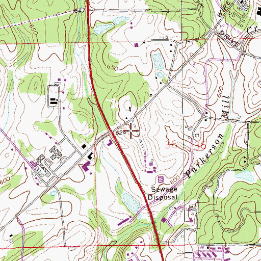 Topographic Map of Cherry Cemetery, AL