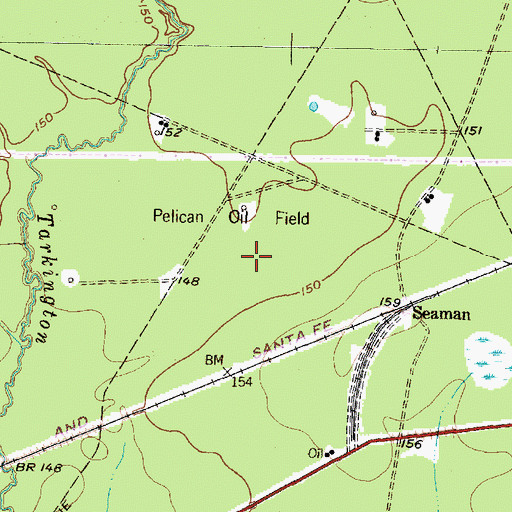 Topographic Map of Pelican Oil Field, TX