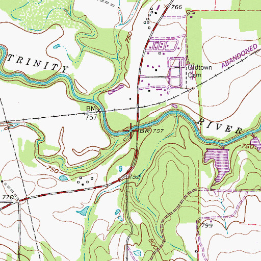 Topographic Map of Ramsey Creek, TX