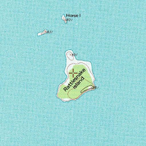 Topographic Map of Rattlesnake Island, TX