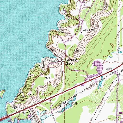 Topographic Map of Saddle Gap, TX