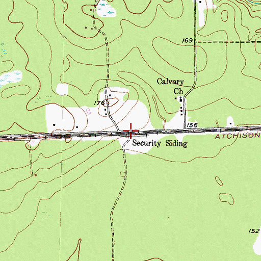 Topographic Map of Security Siding, TX