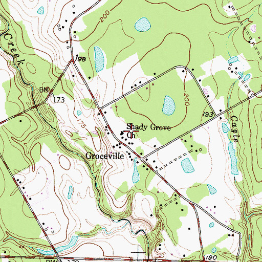 Topographic Map of Shady Grove Church, TX