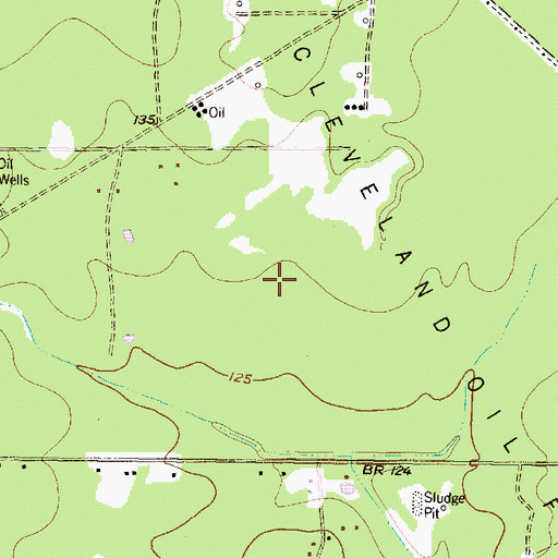 Topographic Map of South Cleveland Oil Field, TX