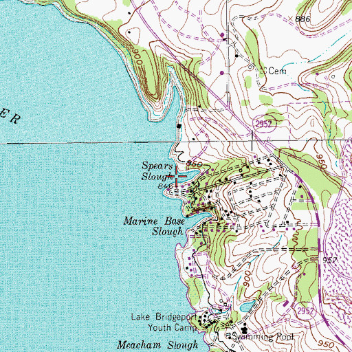 Topographic Map of Spears Slough, TX