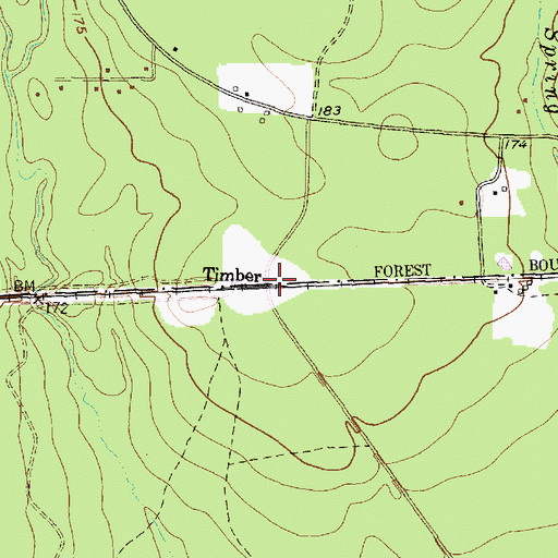 Topographic Map of Timber, TX