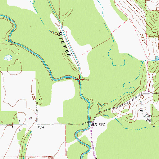 Topographic Map of Waggoner Branch, TX