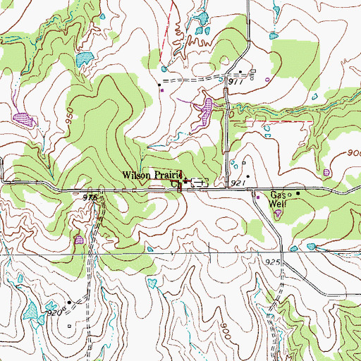 Topographic Map of Wilson Prairie Church, TX