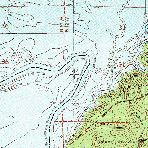Topographic Map of Harpers Bend (historical), TX