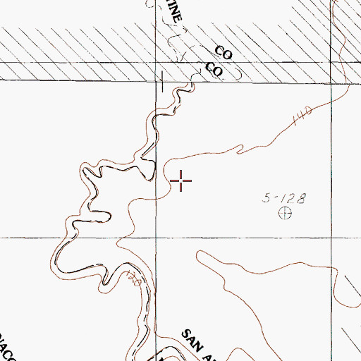 Topographic Map of Warsaw (historical), TX